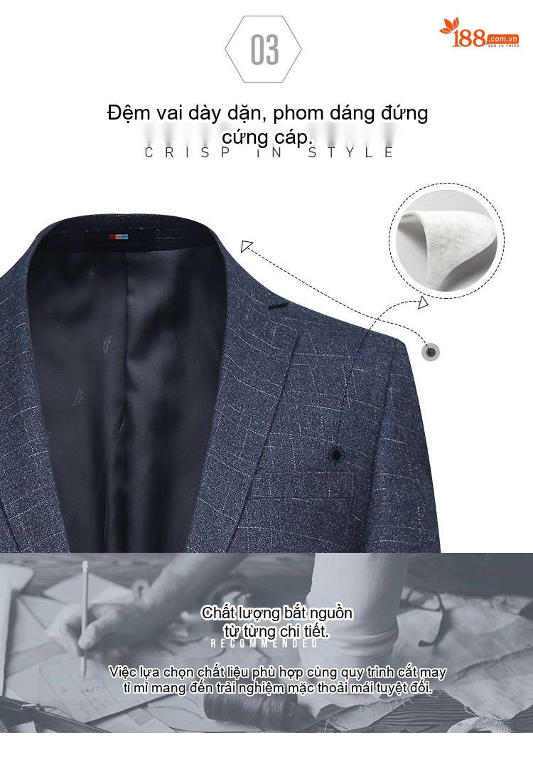 Áo Vest Nam Dáng Ôm Vừa Vặn Phong Cách Hàn Quốc Màu Xanh Navy chi tiết 30