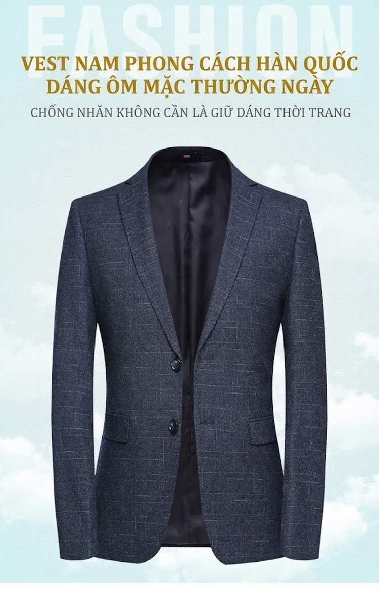 Áo Vest Nam Dáng Ôm Vừa Vặn Phong Cách Hàn Quốc Màu Xanh Navy chi tiết 22