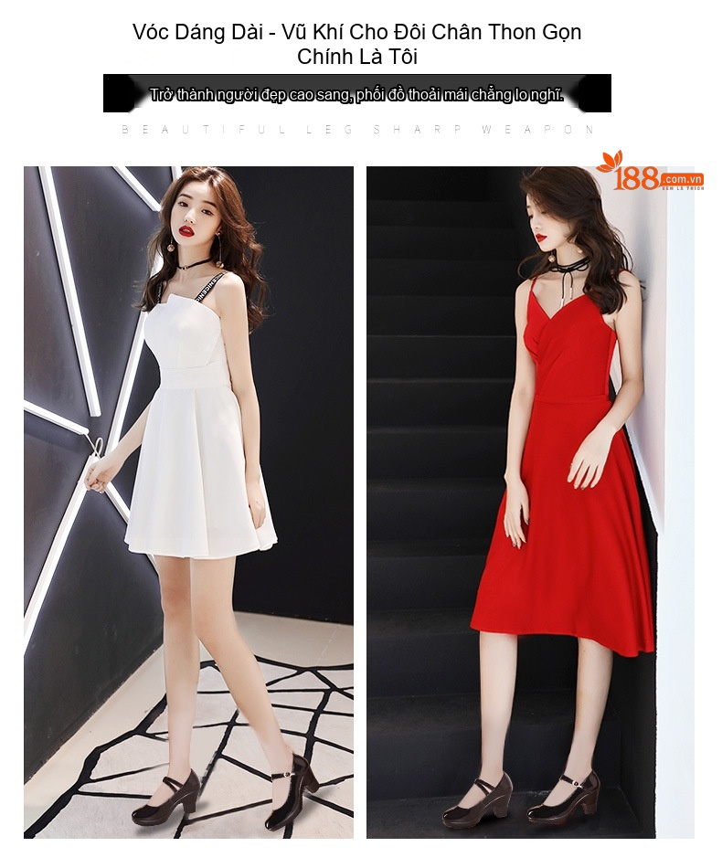 Giày Cao Gót Nữ Quai Ngang Da Bóng Chiều Cao Đế Khoảng 5cm Màu Đen, Đỏ, Bạc chi tiết 1