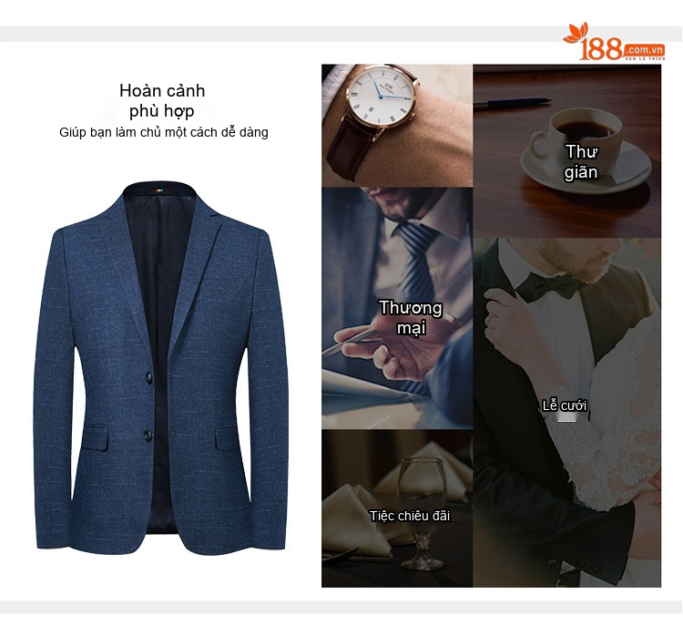 Áo Vest Nam Thu Đông Phong Cách Hàn Quốc Ôm Dáng Màu Xanh Navy chi tiết 8