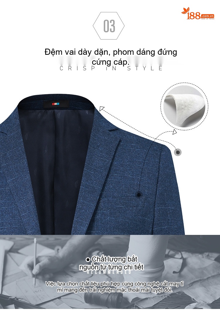 Áo Vest Nam Thu Đông Phong Cách Hàn Quốc Ôm Dáng Màu Xanh Navy chi tiết 9