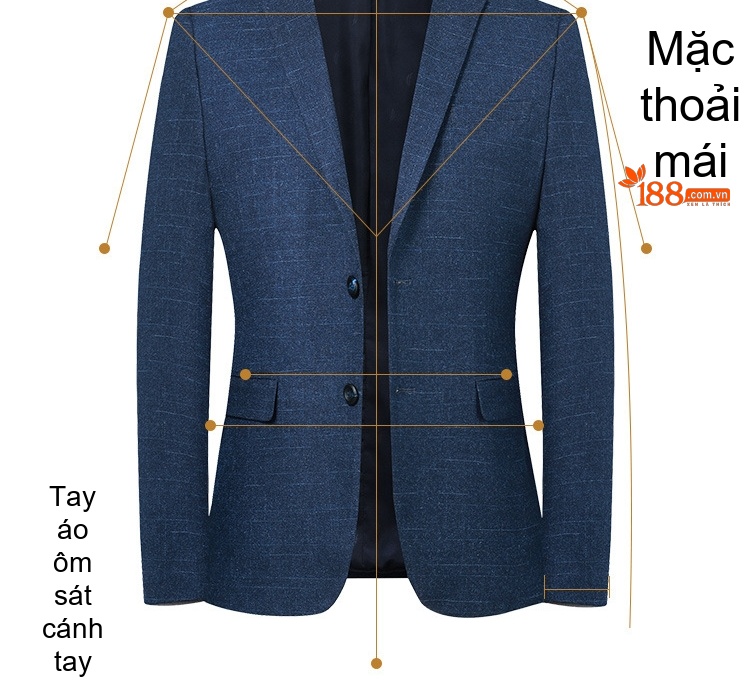 Áo Vest Nam Thu Đông Phong Cách Hàn Quốc Ôm Dáng Màu Xanh Navy chi tiết 6