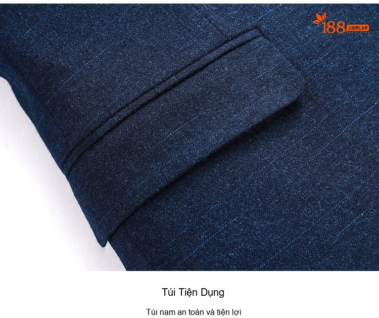 Áo Vest Nam Thu Đông Phong Cách Hàn Quốc Ôm Dáng Màu Xanh Navy chi tiết 15
