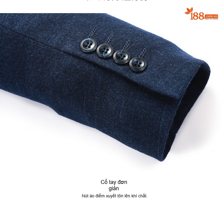 Áo Vest Nam Thu Đông Phong Cách Hàn Quốc Ôm Dáng Màu Xanh Navy chi tiết 16