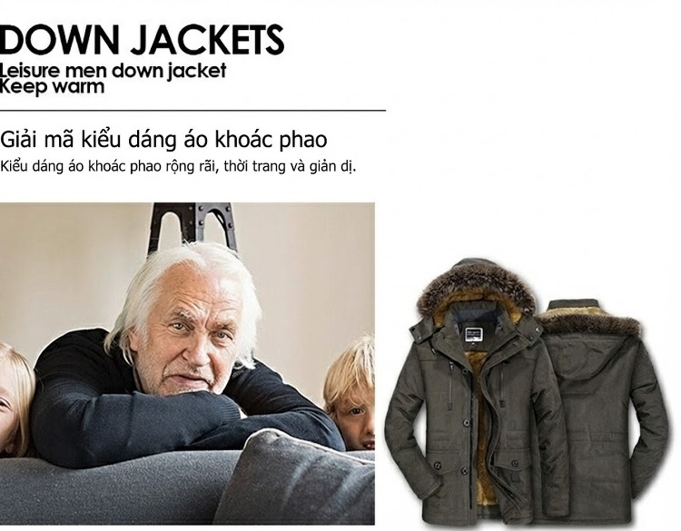 Áo Khoác Cotton Nam Dáng Dài Vừa Lót Lông Dày Dặn Màu Xanh Rêu, Xanh Navy, Đen, Nâu chi tiết 10