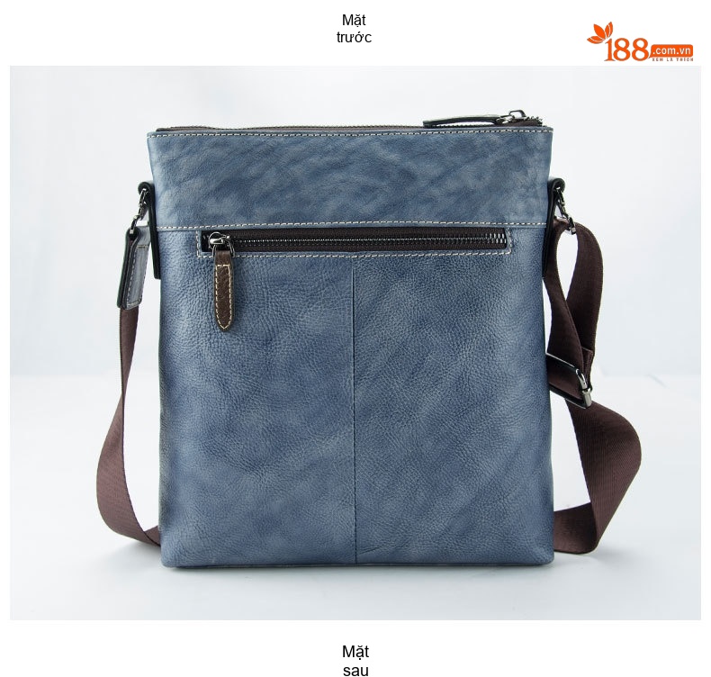 Túi Đeo Chéo Nam Da Bò Thật Vintage Phong Cách Âu Mỹ Màu Nâu, Xanh Dương, Da Bò chi tiết 13