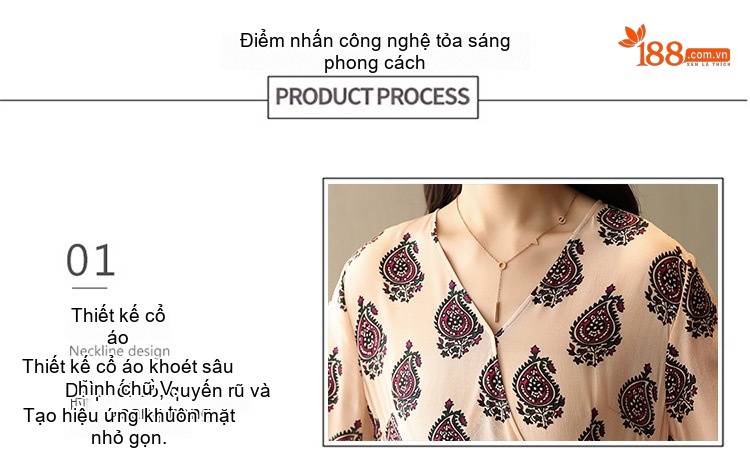 Váy liền thân Nữ dáng chữ A In Họa Tiết Tay Ngắn Eo Cao Thanh Lịch Màu Be, Đen chi tiết 2