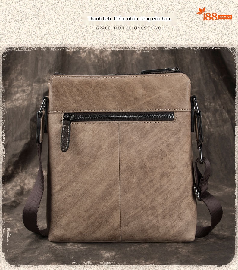 Túi Đeo Vai Nam Da Bò Thật Vintage Túi Đựng Tài Liệu Túi Công Sở Đeo Chéo Màu Nâu, Xanh Dương, Be chi tiết 6