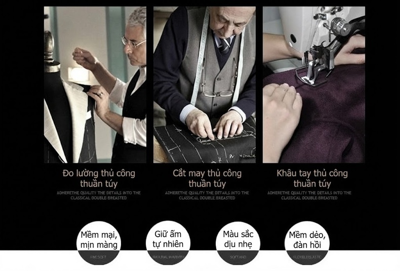Áo Khoác Dạ Nam Dáng Dài Double-Face Thu Đông Màu Xám, Đen, Xanh Navy chi tiết 8
