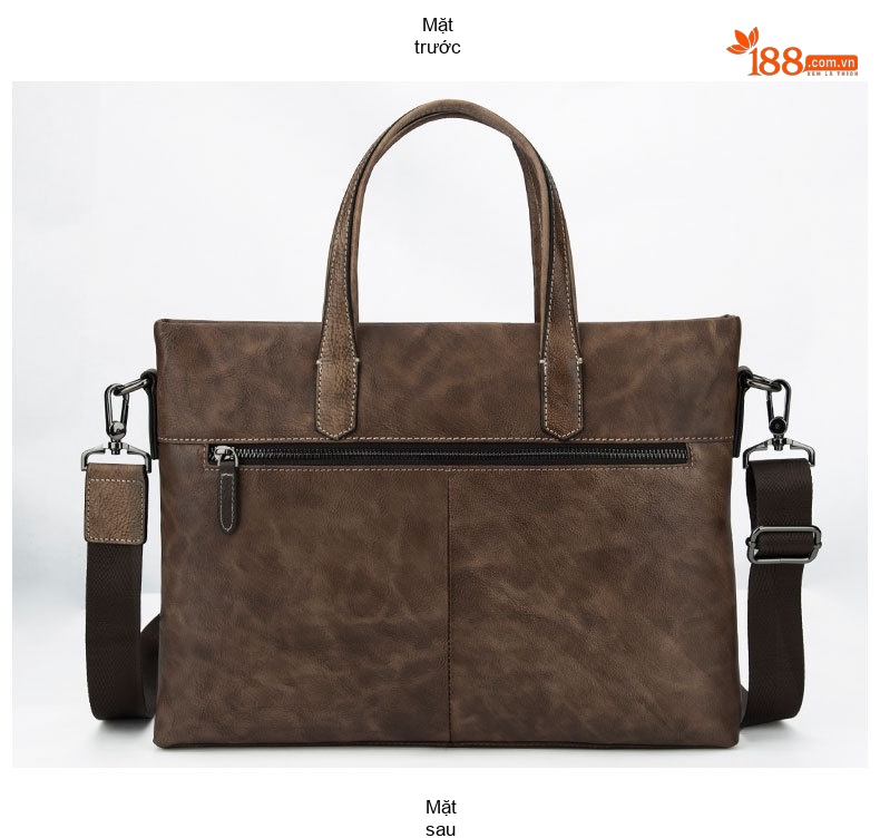 Túi Đựng Laptop Nam Da Bò Vintage Công Sở Có Dây Đeo Màu Nâu, Xanh Navy chi tiết 13