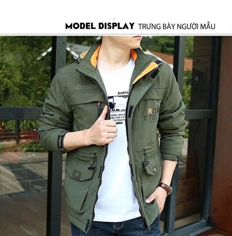 Áo Khoác Gió Nam Dáng Dài Lót Lông Dày Dặn Size Lớn chi tiết 4
