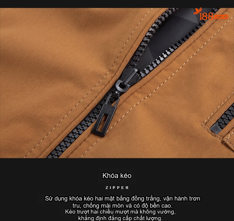 Áo Khoác Nam Dáng Bomber Mỏng Hai Mặt Phong Cách Thời Trang Màu Vàng Đất, Đen, Kaki, Rằn Ri chi tiết 9