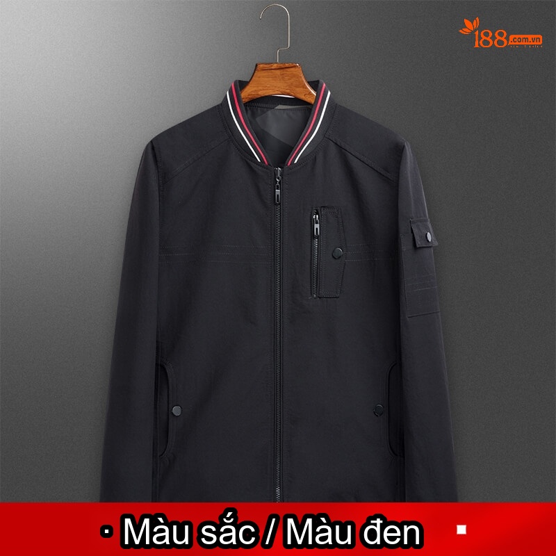 Áo Khoác Nam Dáng Bomber Mỏng Hai Mặt Phong Cách Thời Trang Màu Vàng Đất, Đen, Kaki, Rằn Ri
