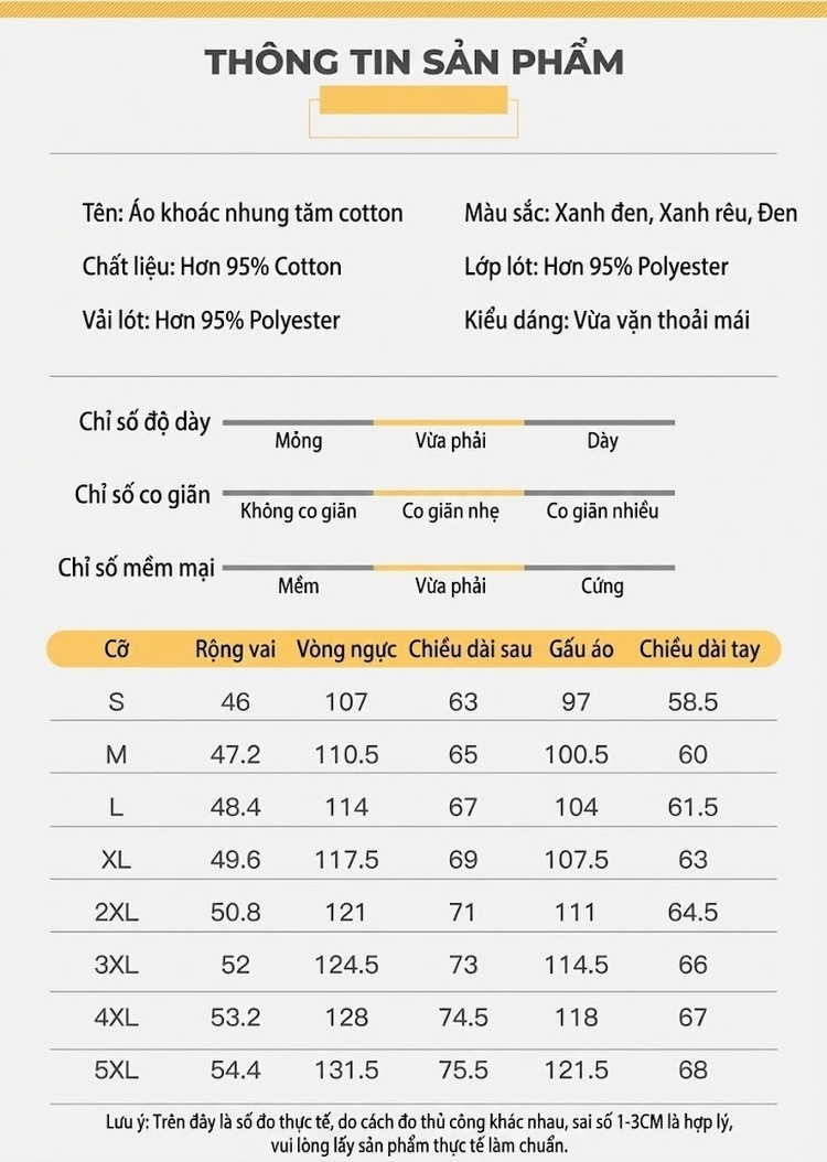 Áo Khoác Nam Nhung Gân Lót Lông Cổ Bẻ Dày Dặn Màu Xanh Rêu, Xanh Navy chi tiết 6