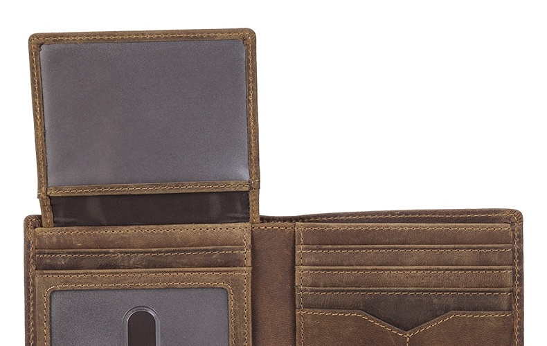 Ví Ngắn Nam Da Thật Phong Cách Retro Chống Trộm RFID Màu Nâu, Đen chi tiết 17