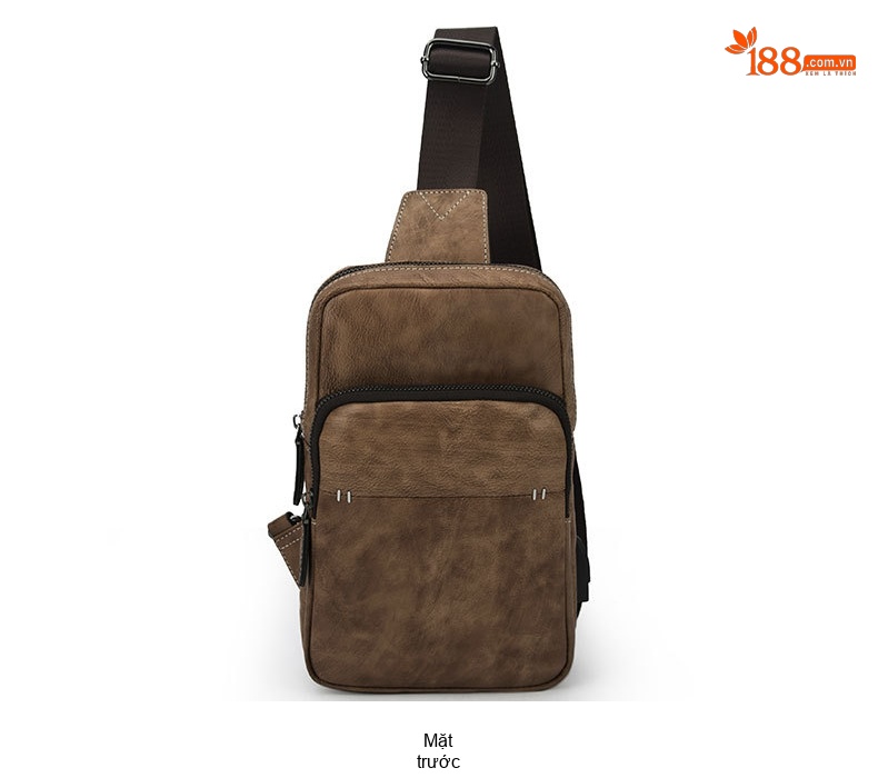 Túi Đeo Chéo Nam Da Bò Thủ Công Vintage Màu Nâu, Xanh Đen chi tiết 9