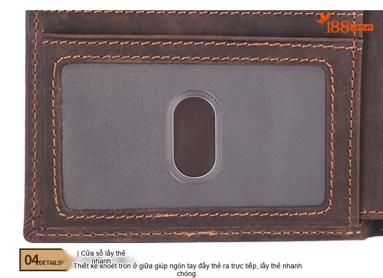 Ví Ngắn Nam Da Thật Phong Cách Retro Chống Trộm RFID Màu Nâu, Đen chi tiết 24
