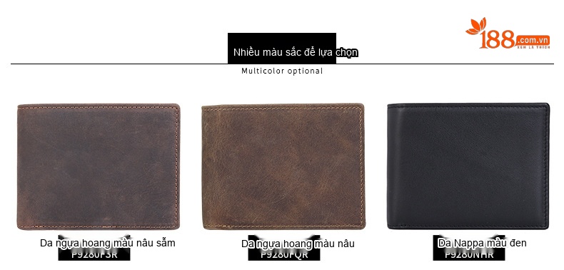 Ví Ngắn Nam Da Thật Phong Cách Retro Chống Trộm RFID Màu Nâu, Đen chi tiết 4