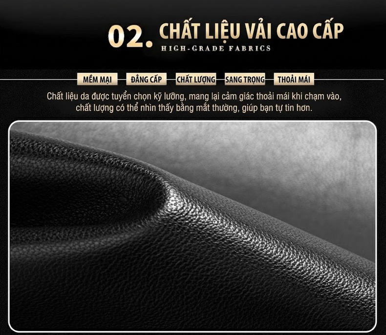 Áo Khoác Da Thật Nam Kiểu Vest Cổ Điển Mỏng Mùa Thu Đông Màu Đen chi tiết 4