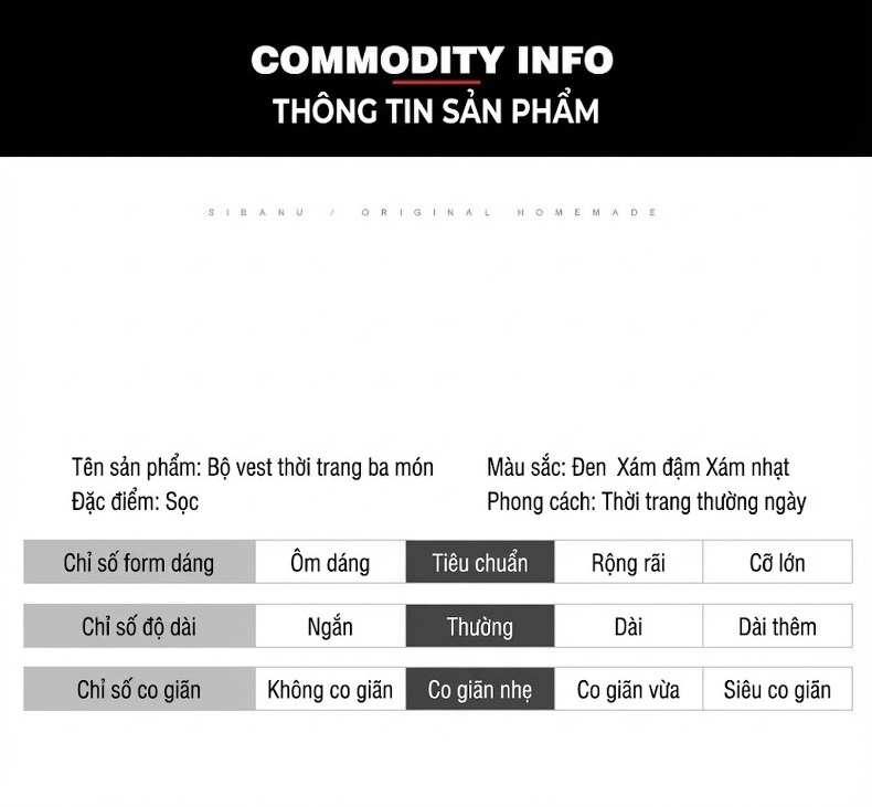 Bộ Vest Nam 3 Món Kiểu Hàn Quốc Dáng Ôm Vừa Thanh Lịch Màu Đen, Xám chi tiết 2