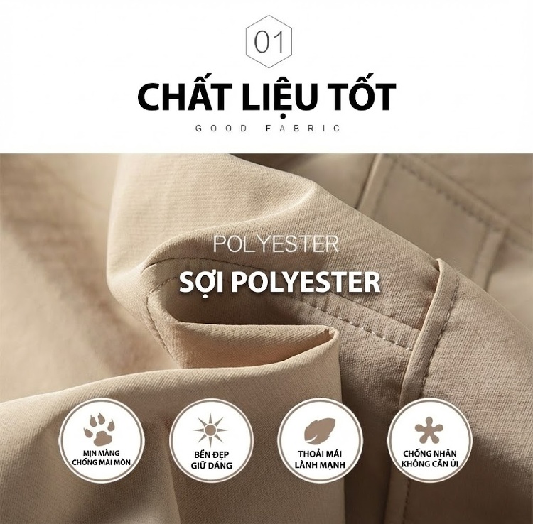 Áo Khoác Gió Nam Dáng Dài Vừa Phong Cách Hàn Quốc Màu Be, Xám, Đen, Xanh Navy... chi tiết 24