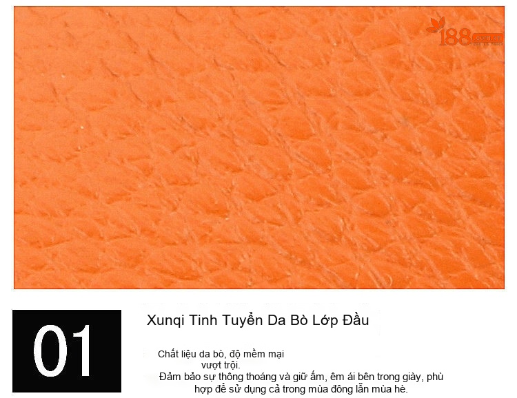 Giày Lười Nam Da Thật Chiều Cao Đế Khoảng 1cm Màu Trắng, Đen, Cam chi tiết 16