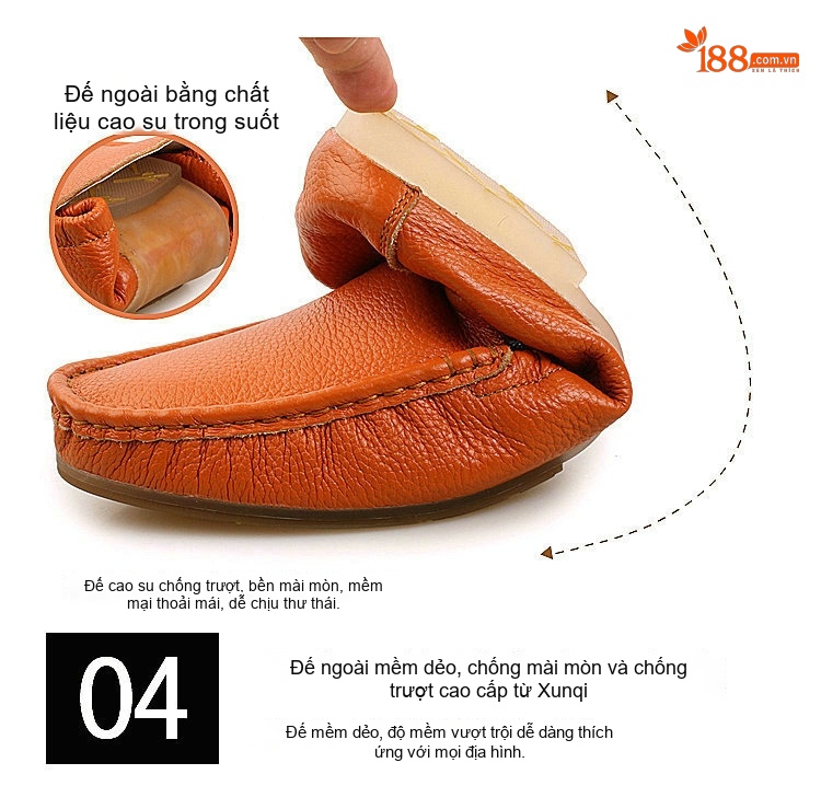 Giày Lười Nam Da Thật Chiều Cao Đế Khoảng 1cm Màu Trắng, Đen, Cam chi tiết 18