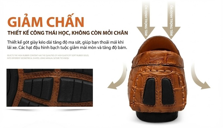 Giày Lười Nam Da Mờ Họa Tiết Chiều Cao Đế Khoảng 2cm Màu Nâu, Đen, Xanh Lá, Xanh Dương... chi tiết 18