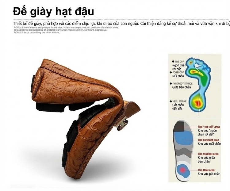 Giày Lười Nam Da Mờ Họa Tiết Chiều Cao Đế Khoảng 2cm Màu Nâu, Đen, Xanh Lá, Xanh Dương... chi tiết 10