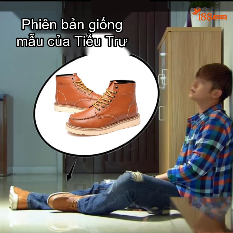 Giày Boot Martin Nam Cao Cổ Da Thật Chiều Cao Đế Khoảng 3cm Màu Nâu, Đen chi tiết 4