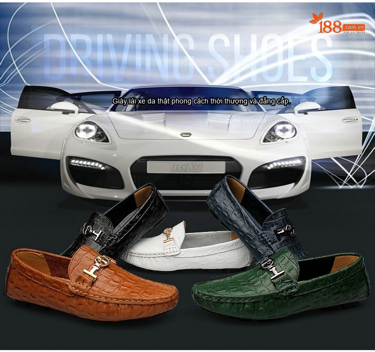 Giày Lười Nam Da Mờ Họa Tiết Chiều Cao Đế Khoảng 2cm Màu Nâu, Đen, Xanh Lá, Xanh Dương... chi tiết 20