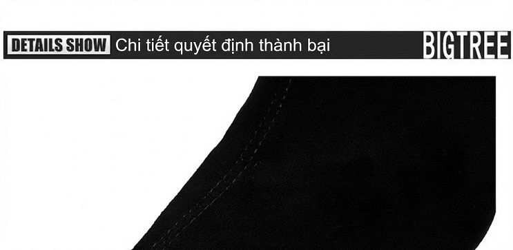 Boot Nữ Cổ Lửng Nỉ Gót Nhọn Chiều Cao Đế Khoảng 7cm Màu Đen chi tiết 14