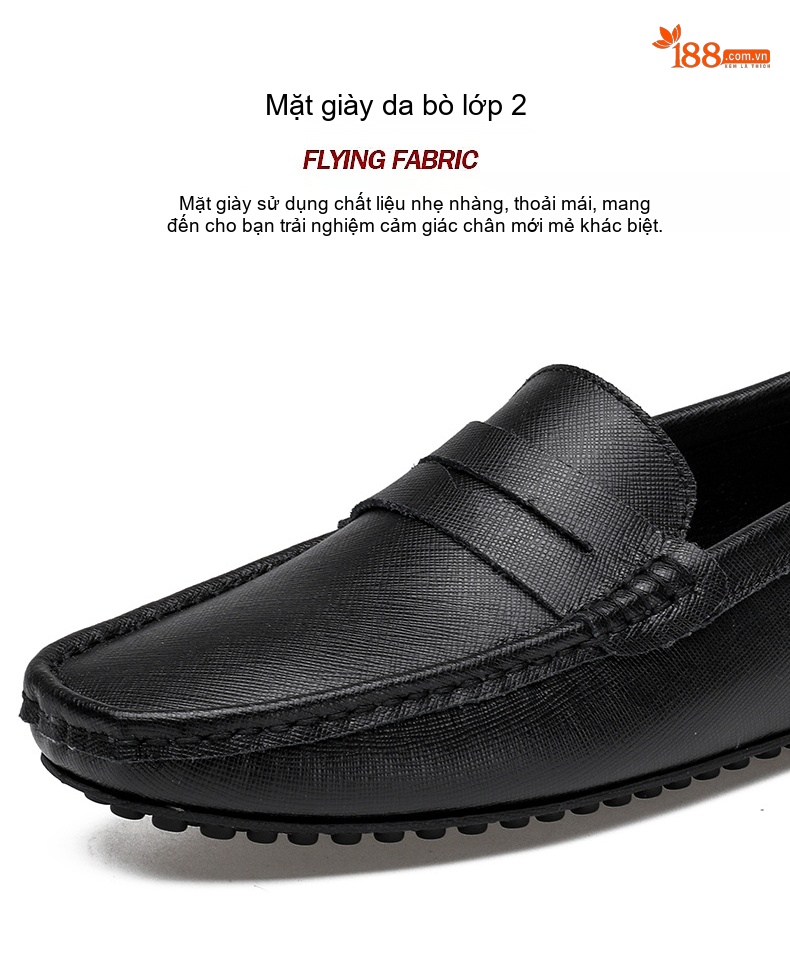 Giày Lười Nam Da Thật Mềm Mại Chiều Cao Đế Khoảng 1cm Màu Xanh Navy, Trắng, Vàng, Xanh Da Trời... chi tiết 11