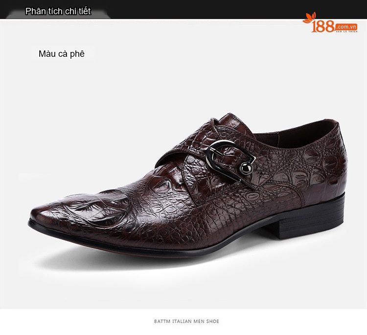 Giày Lười Nam Da Bò Vân Cá Sấu Chiều Cao Đế Khoảng 3cm Màu Đen, Nâu chi tiết 17