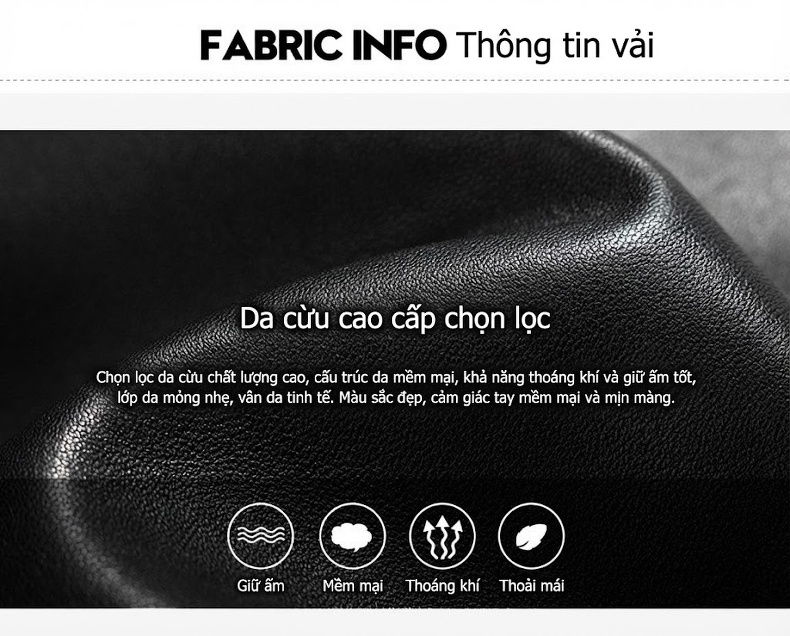 Áo Khoác Da Cừu Nam Dáng Ôm Có Mũ Trùm Đầu Màu Đen chi tiết 1