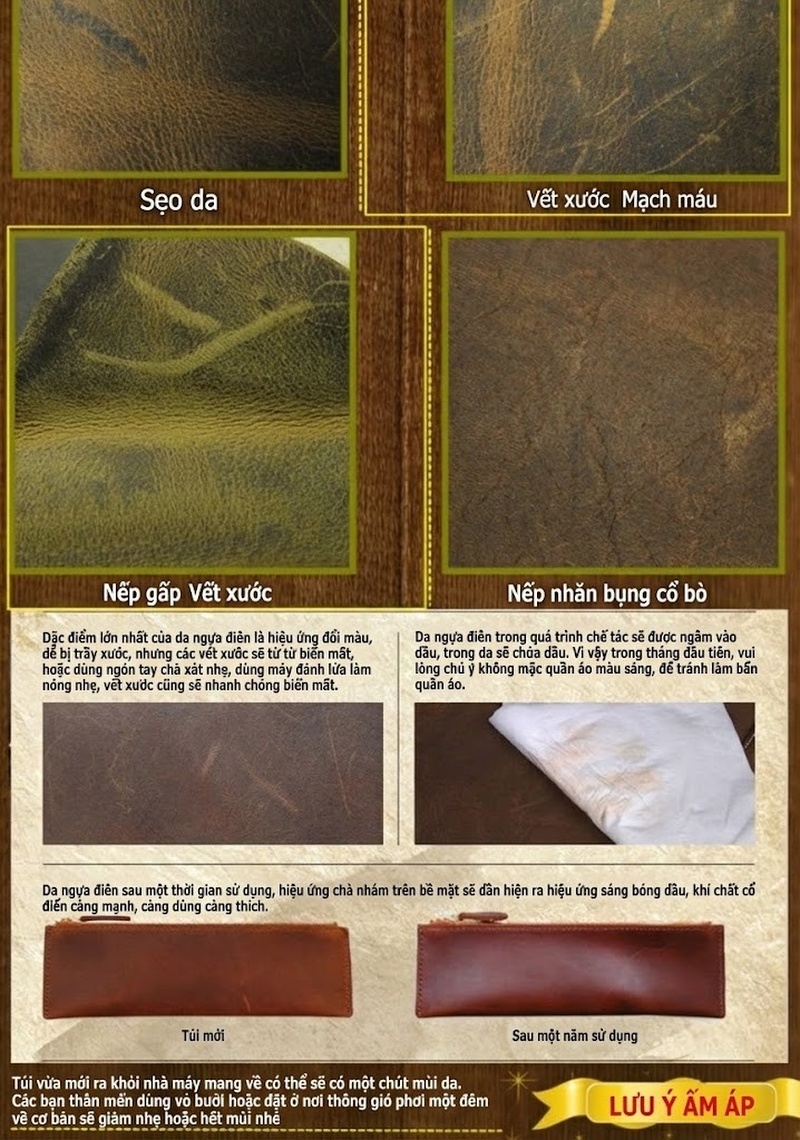 Túi Đeo Hông/Bụng Nam Da Thật Phong Cách Retro Màu Nâu chi tiết 2