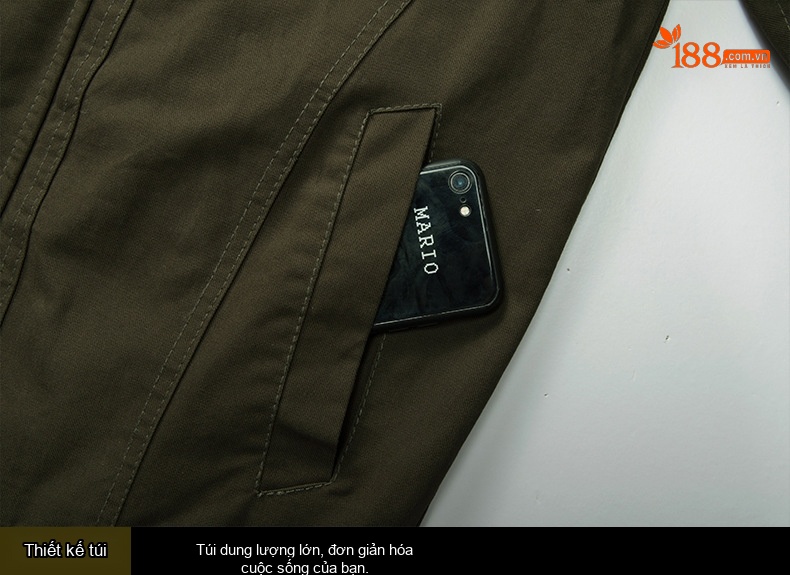 Áo Khoác Bomber Nam Cotton Size Lớn 6XL Nhiều Túi Phong Cách Âu Mỹ Màu Xanh Olive, Đen chi tiết 14