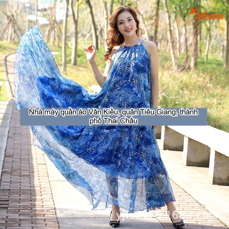 Váy Dài Nữ Hai Dây Họa Tiết Da Báo Chất Liệu Voan Mỏng Mát Phong Cách Châu Âu Màu Nâu, Xám, Xanh, Tím... chi tiết 10