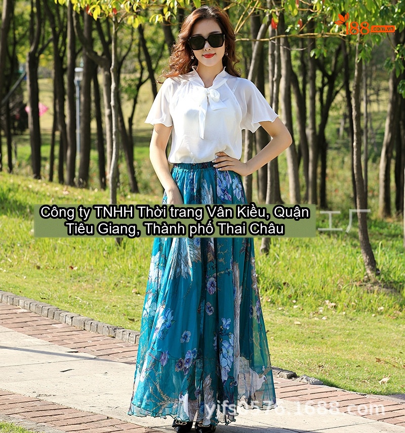 Chân Váy Dài Xòe Chữ A In Họa Tiết Đi Biển Chất Liệu Tuyết Vải Voan Cao Eo Màu Xanh, Đỏ, Đen... chi tiết 5