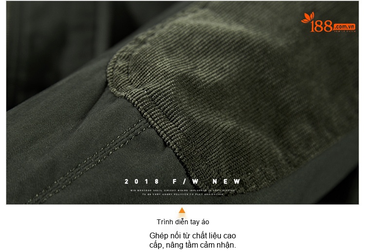 Áo Khoác Nam Mùa Xuân Thu Dáng Bomber Cổ Trụ Phong Cách Doanh Nhân Màu Xanh Navy, Xanh Rêu, Nâu chi tiết 17