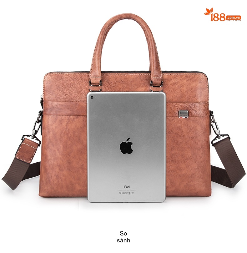 Cặp Công Sở Nam Da Mờ Đựng Laptop Túi Xách Tay Đeo Chéo Màu Nâu, Xanh, Vàng chi tiết 13