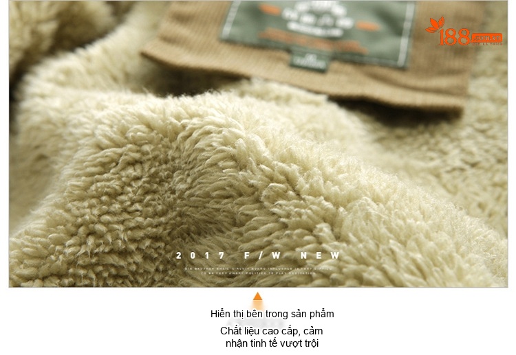 Áo Khoác Nam Cotton Lót Lông Dáng Ôm Ngắn Màu Đỏ Rượu, Xanh Navy, Nâu, Xanh Rêu... chi tiết 17