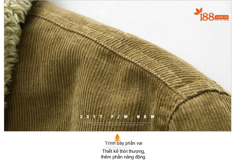Áo Khoác Nam Cotton Lót Lông Dáng Ôm Ngắn Màu Đỏ Rượu, Xanh Navy, Nâu, Xanh Rêu... chi tiết 13