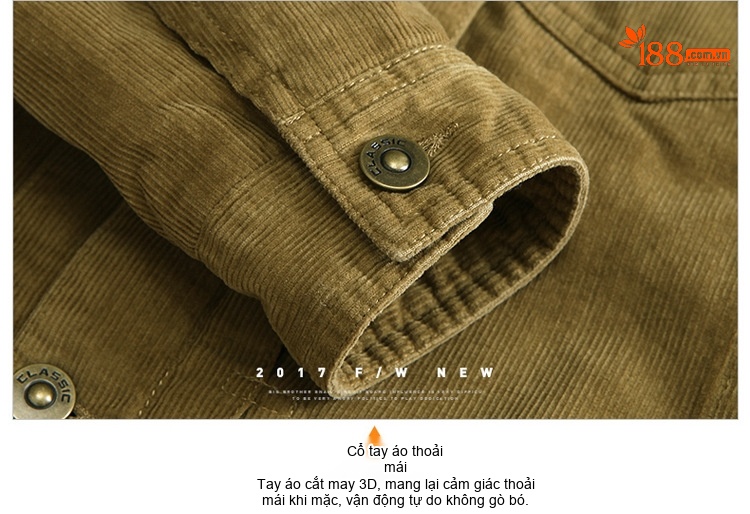 Áo Khoác Nam Cotton Lót Lông Dáng Ôm Ngắn Màu Đỏ Rượu, Xanh Navy, Nâu, Xanh Rêu... chi tiết 15