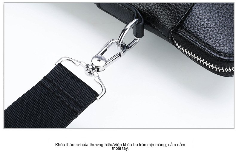 Túi Xách Tay Nam Công Sở Da Mờ Đeo Chéo Đựng Laptop Màu Đen chi tiết 35