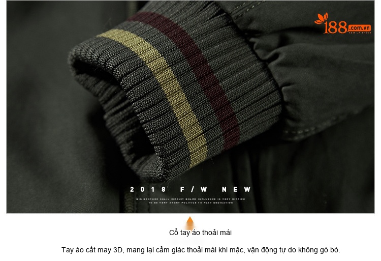 Áo Khoác Nam Mùa Xuân Thu Dáng Bomber Cổ Trụ Phong Cách Doanh Nhân Màu Xanh Navy, Xanh Rêu, Nâu chi tiết 15
