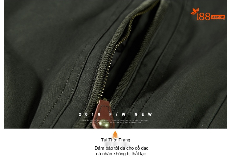 Áo Khoác Nam Mùa Xuân Thu Dáng Bomber Cổ Trụ Phong Cách Doanh Nhân Màu Xanh Navy, Xanh Rêu, Nâu chi tiết 14
