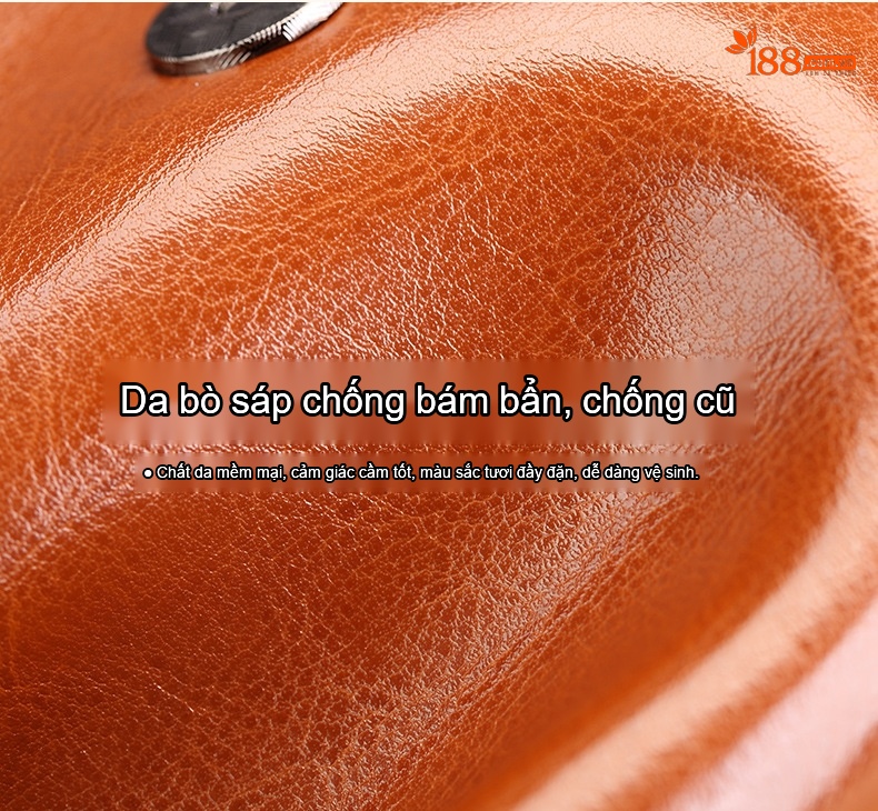 Túi Đeo Chéo Nữ Da Thật Phong Cách Châu Âu Mỹ Màu Nâu, Xanh Lá, Đỏ, Hồng... chi tiết 3