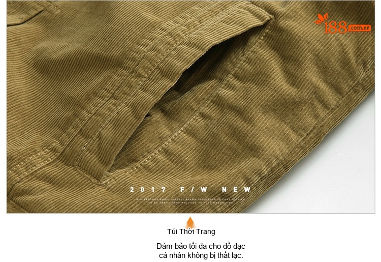 Áo Khoác Nam Cotton Lót Lông Dáng Ôm Ngắn Màu Đỏ Rượu, Xanh Navy, Nâu, Xanh Rêu... chi tiết 14