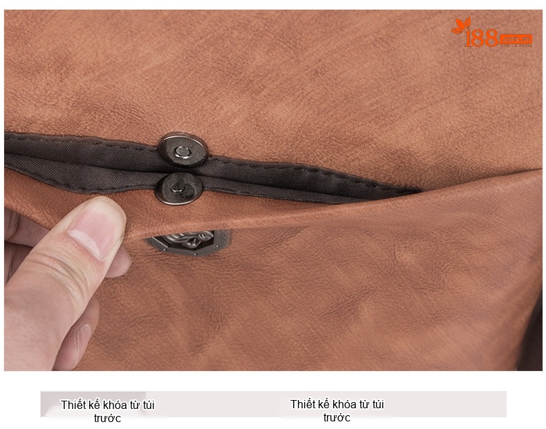 Túi Đeo Vai Nam Da Thật Phong Cách Retro Màu Nâu, Xanh Dương chi tiết 14